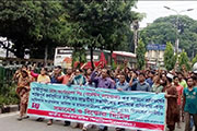 Demonstration von Textilarbeitern in Bangladesch